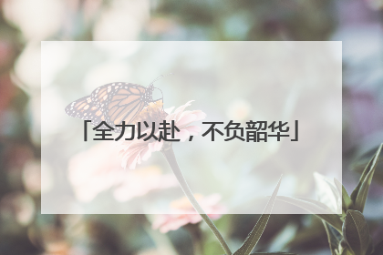 全力以赴，不负韶华