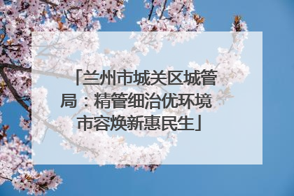 兰州市城关区城管局：精管细治优环境 市容焕新惠民生