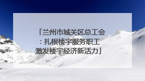 兰州市城关区总工会：扎根楼宇服务职工 激发楼宇经济新活力