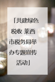 共建绿色税收 莱西市税务局举办专题宣传活动