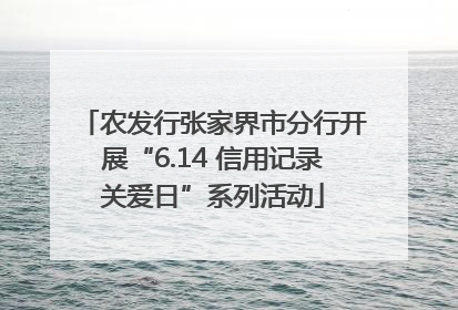 农发行张家界市分行开展“6.14 信用记录关爱日”系列活动