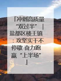 冲刺高质量“双过半”｜盐都区楼王镇：攻坚实干不停歇 奋力跑赢“上半场”