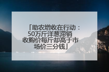 助农增收在行动：50万斤洋葱滞销 收购价每斤却高于市场价三分钱