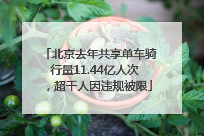 北京去年共享单车骑行量11.44亿人次，超千人因违规被限