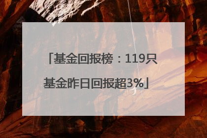 基金回报榜：119只基金昨日回报超3%