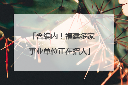 含编内！福建多家事业单位正在招人