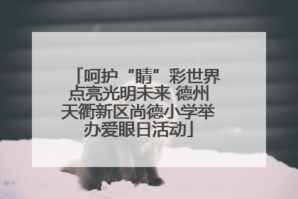 呵护“睛”彩世界点亮光明未来 德州天衢新区尚德小学举办爱眼日活动
