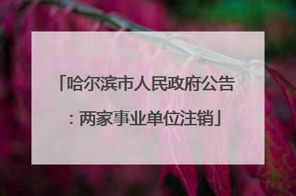 哈尔滨市人民政府公告：两家事业单位注销