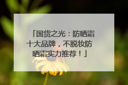 国货之光：防晒霜十大品牌，不脱妆防晒霜实力推荐！