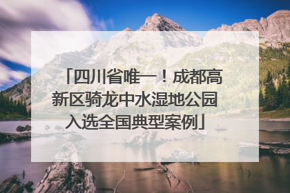 四川省唯一！成都高新区骑龙中水湿地公园入选全国典型案例