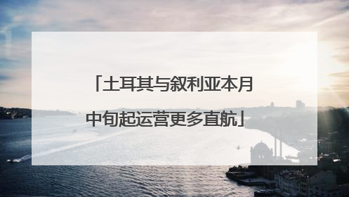 土耳其与叙利亚本月中旬起运营更多直航