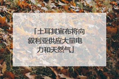 土耳其宣布将向叙利亚供应大量电力和天然气