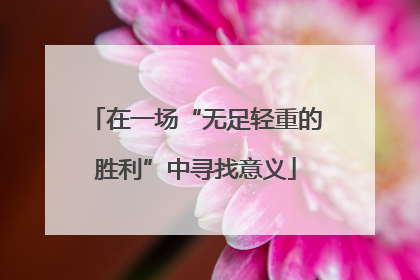 在一场“无足轻重的胜利”中寻找意义