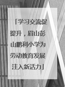 学习交流促提升，眉山彭山鹏利小学为劳动教育发展注入新活力