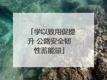 学以致用促提升 公路安全韧性蓄能量