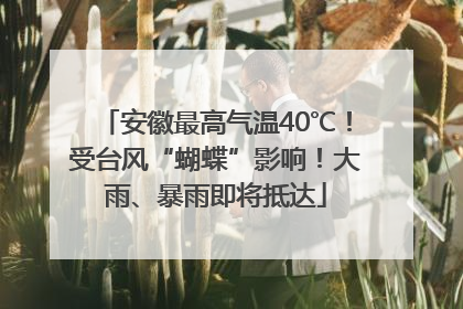 安徽最高气温40℃！受台风“蝴蝶”影响！大雨、暴雨即将抵达