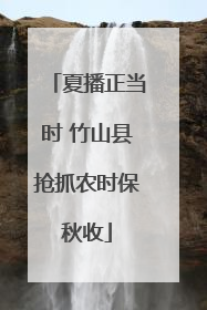 夏播正当时 竹山县抢抓农时保秋收
