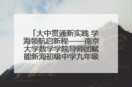 大中贯通新实践 学海领航启新程——南京大学数学学院导师团赋能新海初级中学九年级学子生涯规划