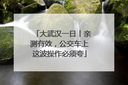 大武汉一日丨亲测有效，公交车上这波操作必须夸