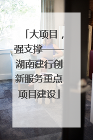大项目，强支撑——湖南建行创新服务重点项目建设
