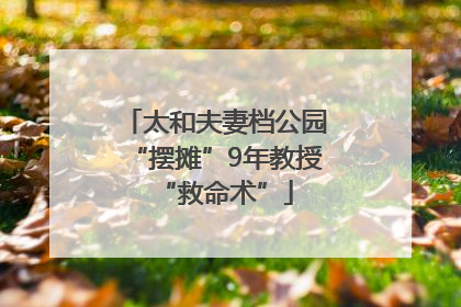 太和夫妻档公园“摆摊”9年教授“救命术”