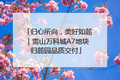 归心所向，美好如麓｜雪山万科城A7地块归麓园品质交付