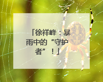 徐祥峰：暴雨中的“守护者”！