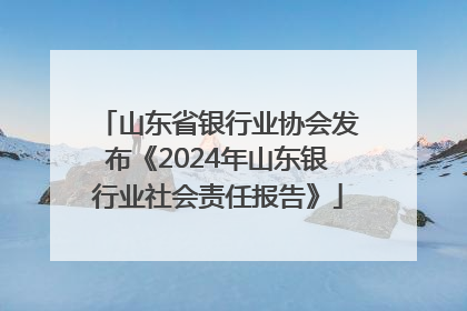 山东省银行业协会发布《2024年山东银行业社会责任报告》