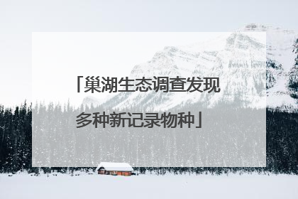 巢湖生态调查发现多种新记录物种