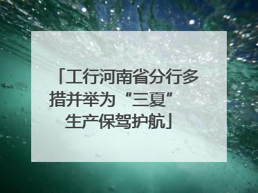 工行河南省分行多措并举为“三夏” 生产保驾护航