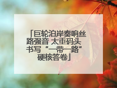 巨轮泊岸奏响丝路强音 太重码头书写“一带一路”硬核答卷