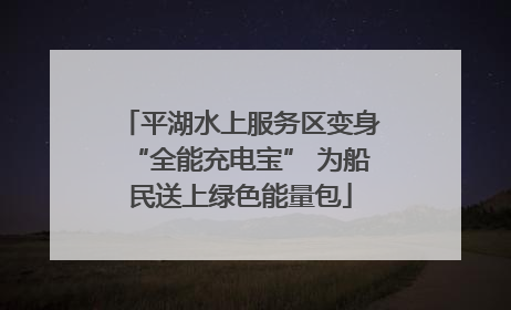 平湖水上服务区变身“全能充电宝” 为船民送上绿色能量包