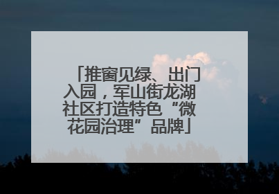 推窗见绿、出门入园，军山街龙湖社区打造特色“微花园治理”品牌