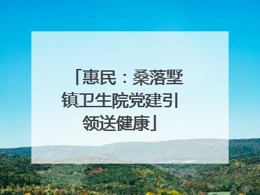 惠民：桑落墅镇卫生院党建引领送健康