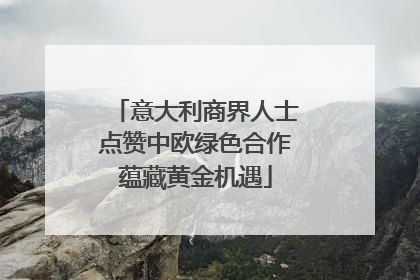 意大利商界人士点赞中欧绿色合作蕴藏黄金机遇