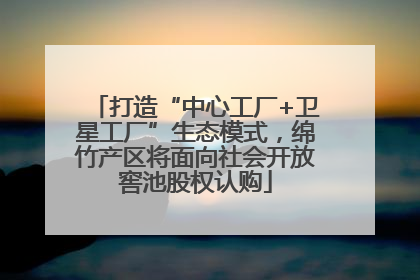 打造“中心工厂+卫星工厂”生态模式，绵竹产区将面向社会开放窖池股权认购