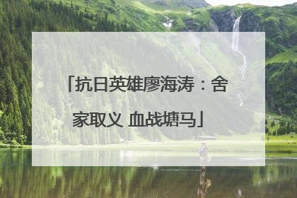 抗日英雄廖海涛：舍家取义 血战塘马