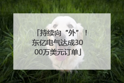 持续向“外”！东亿电气达成3000万美元订单