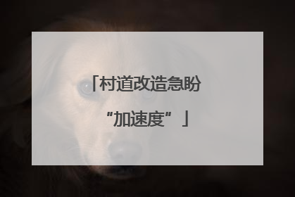 村道改造急盼“加速度”