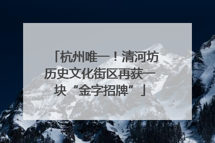 杭州唯一！清河坊历史文化街区再获一块“金字招牌”
