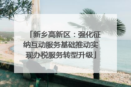 新乡高新区：强化征纳互动服务基础推动实现办税服务转型升级