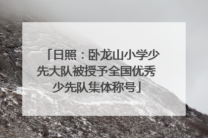 日照：卧龙山小学少先大队被授予全国优秀少先队集体称号