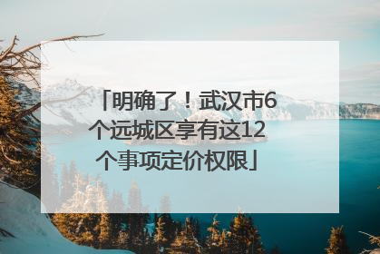 明确了！武汉市6个远城区享有这12个事项定价权限