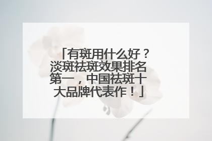有斑用什么好？淡斑祛斑效果排名第一，中国祛斑十大品牌代表作！