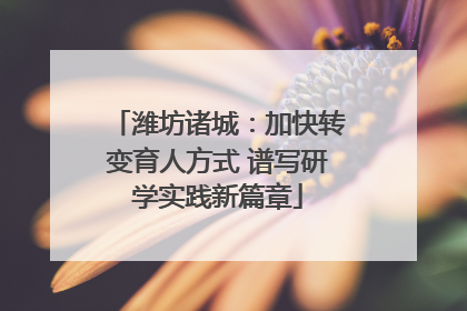 潍坊诸城：加快转变育人方式 谱写研学实践新篇章