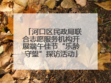 河口区民政局联合志愿服务机构开展端午佳节“乐龄守望”探访活动