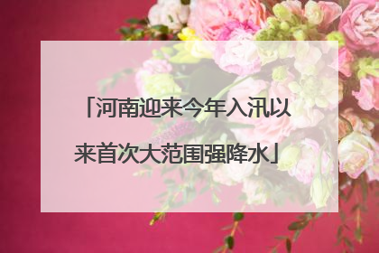 河南迎来今年入汛以来首次大范围强降水