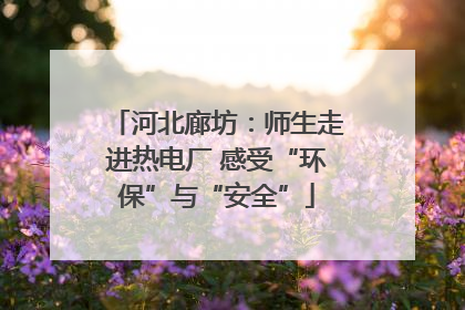 河北廊坊：师生走进热电厂 感受“环保”与“安全”