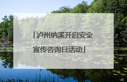 泸州纳溪开启安全宣传咨询日活动