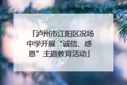 泸州市江阳区况场中学开展“诚信、感恩”主题教育活动